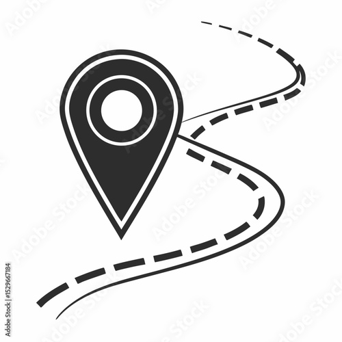 Map pointer pin symbol for web design illustration