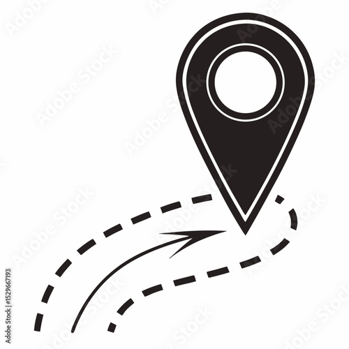 Vector map pointer icon with a shield symbol, perfect for security and travel design elements