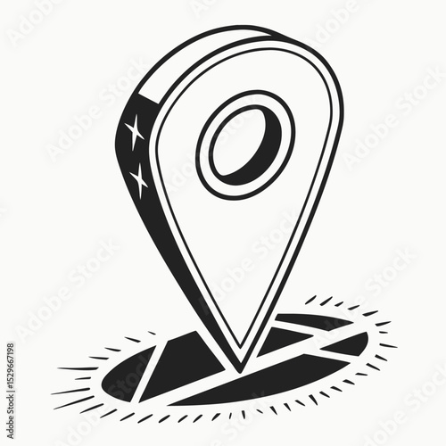 Map pointer pin icon symbol for business internet security design