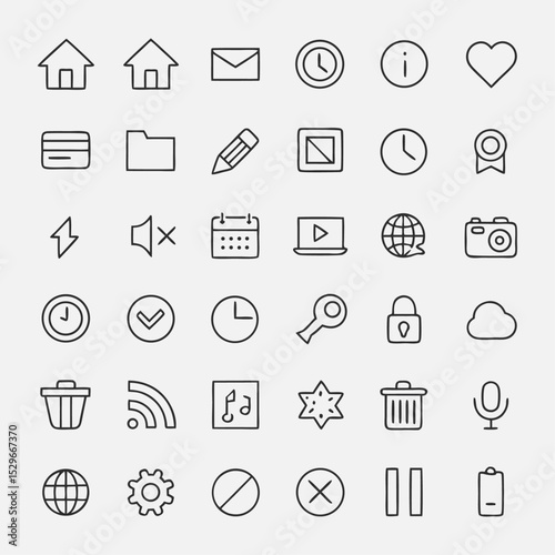 Business and finance icon set vector with symbols for web, mobile, and communication design