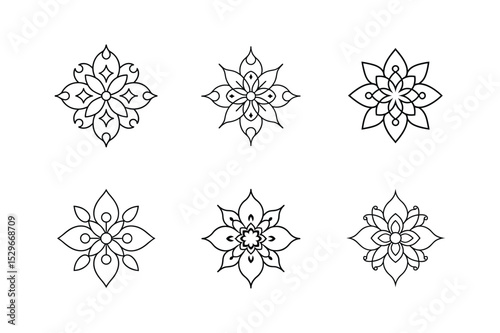 ornamental floral line art vector illustration design