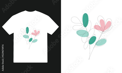 Modern abstract shape t-shirt vector design, aesthetic font, soft pastel abstract geometry vector design, minimal text, boho abstract leaf shape vector t-shirt design, elegant type
