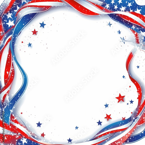 Colorful decorative border with patriotic theme for celebration events Generative AI