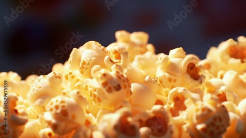 closeup of popcorn popping