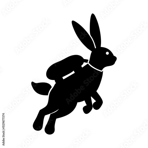 Rabbit with a Jetpack Silhouette
