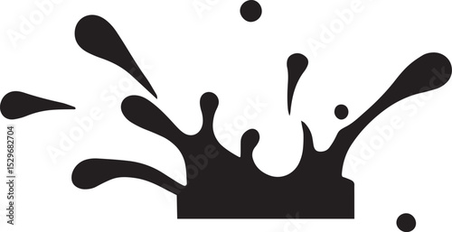 Set of Splash water vector icon. Water Splatter Black Silhouette Vector Liquid splash silhouette Dynamic
