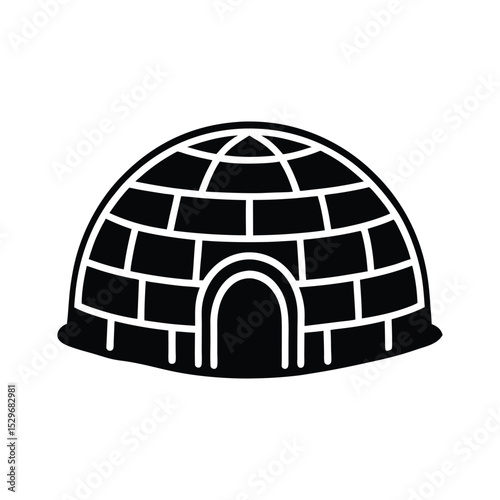 Igloo silhouette vector art illustration