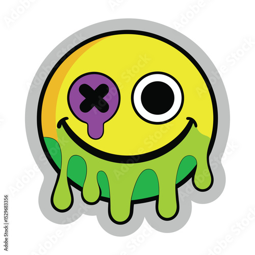 Trippy Psychedelic Smiley Face Design