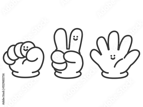 じゃんけんするにっこりしている手