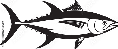 Sleek Tuna Fish Silhouette - Perfect for Seafood, Fishing, and Ocean-Themed Designs