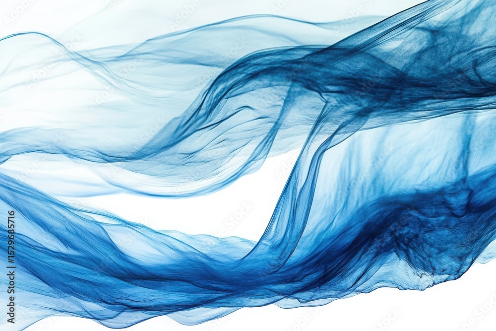 Obraz premium Abstract flowing blue fabric against a white backdrop