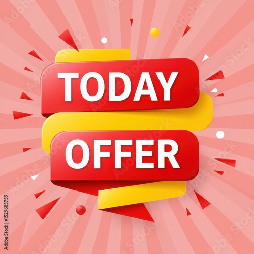 Todays special offer red and yellow banner design