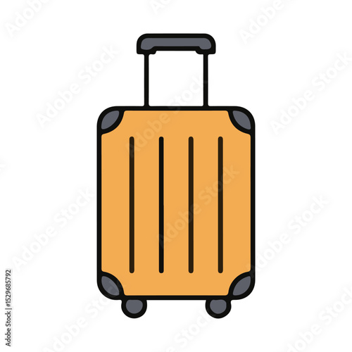 travel and tourism icon suitcase symbol. Perfect for use in travel websites, apps, infographics, promotional materials and travel agencies. Editable strokes, clean and modern design.