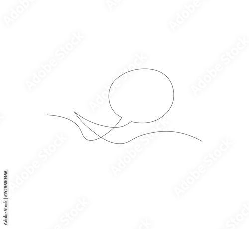 Continuous Line Drawing of Doodle Greeting. vector template