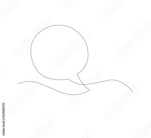 Continuous Line Drawing of Doodle Greeting. vector template