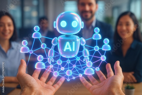 Digital illustration of artificial intelligence concept with robot