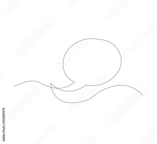 Continuous Line Drawing of Doodle Greeting. vector template