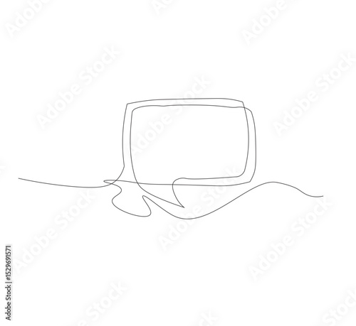 Continuous Line Drawing of Doodle Greeting. vector template