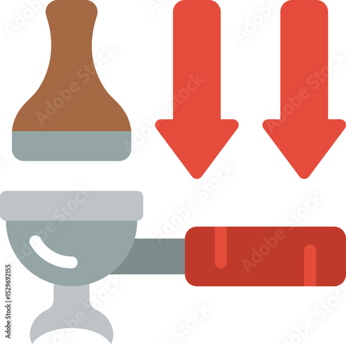 tamping illustration on a white background        