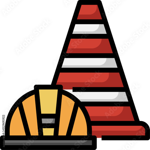 traffic cone illustration on a white background        