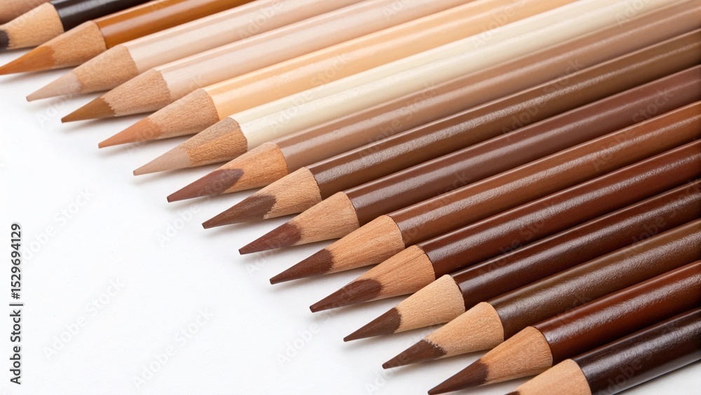 Fototapeta premium Varied Shades of Brown and Beige Makeup Products Flatlay