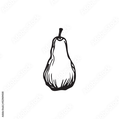 pear isolated on white silhouette