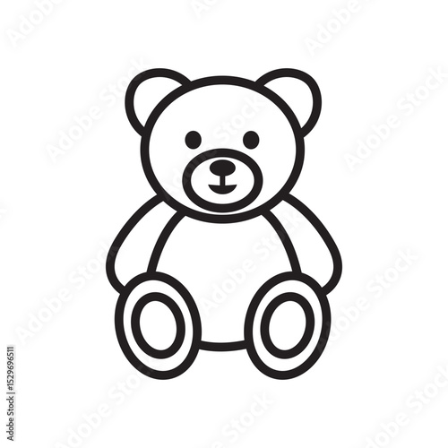 a vector illustration of a teddy bear on white background