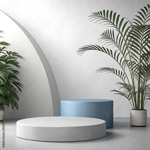 Modern mockup of white podium