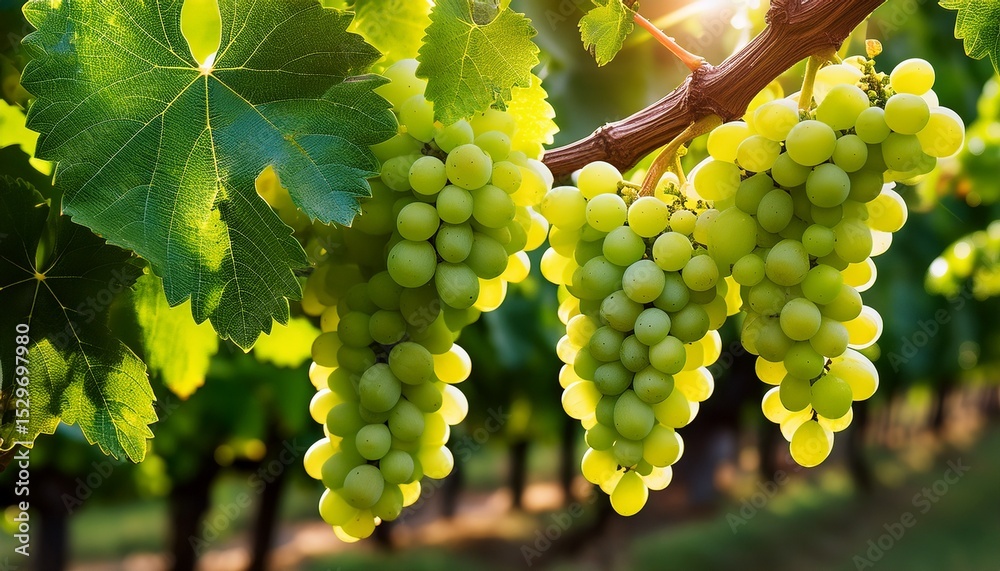 Fototapeta premium green grapes on vine