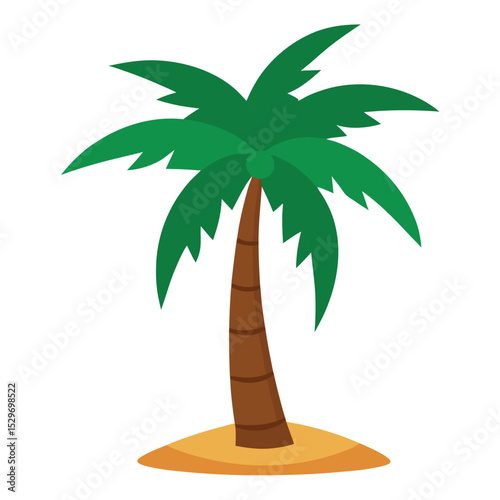 Minimal Palm Tree Vector Icon, Summer and Nature Design