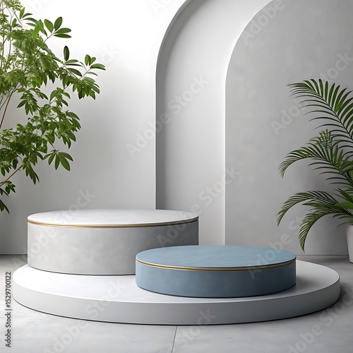 Modern mockup of white podium