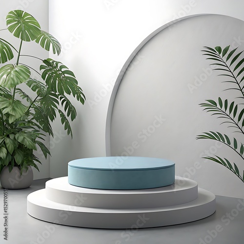 Modern mockup of white podium