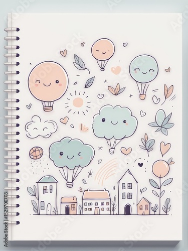 hand drawn doodle style vector cartoon happy kids illustration.hand illustration.