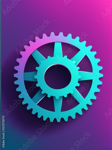 gear wheel with icon, wheel. 3d image