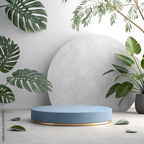 Modern mockup of white podium
