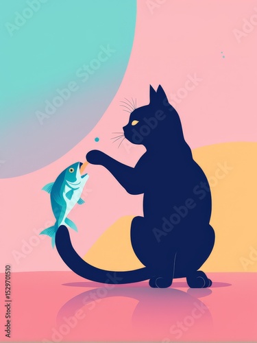 fish, animal, vector illustration, flat style design, colorful illustration