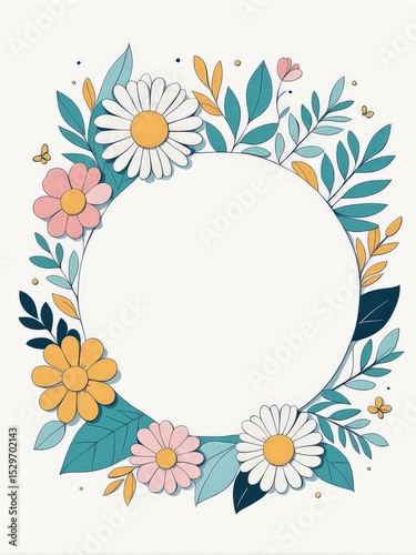 floral hand drawn vintage border