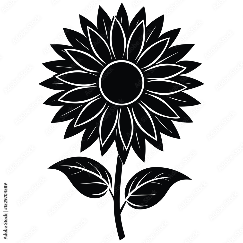 Fototapeta premium sunflower on black background