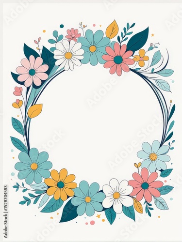 floral wreath design template vector illustration