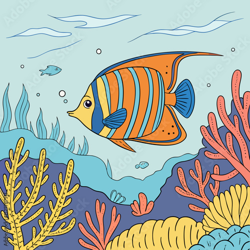 seamless background with fishes