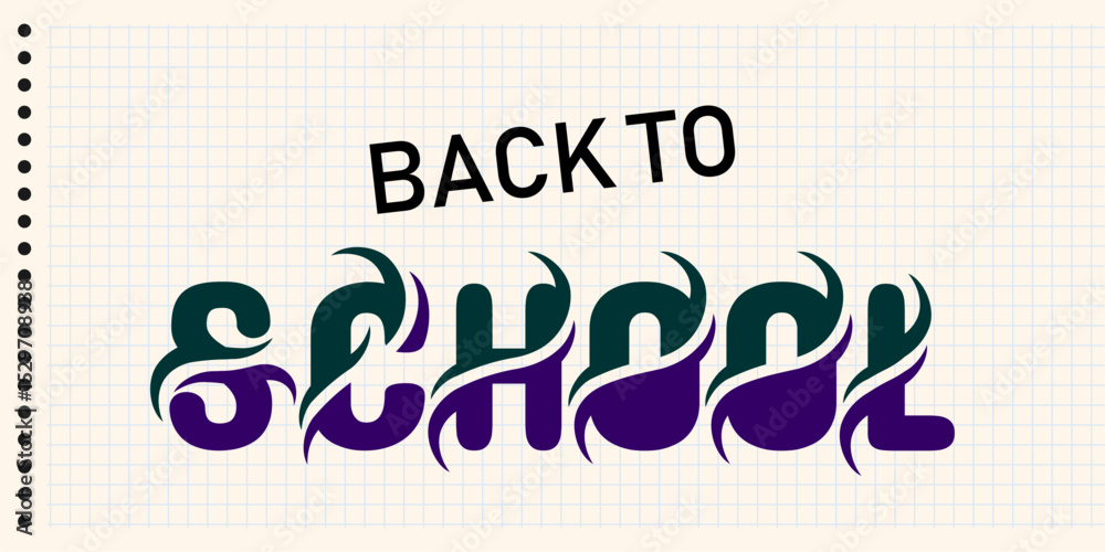 Fototapeta premium Back to School typography, Vector School Background, colorful banner template.