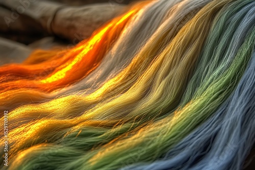 Abstract Vibrant Rainbow Gradient Textile Waves, Fabric Texture Art