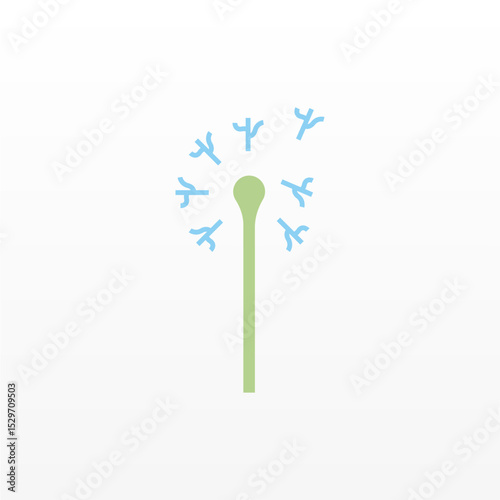 imple logo design of dandelion flower