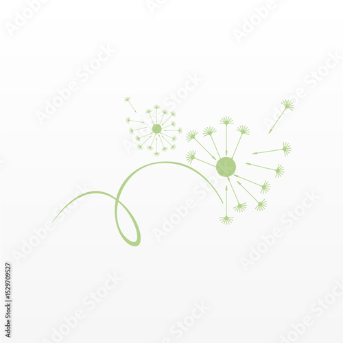 imple logo design of dandelion flower