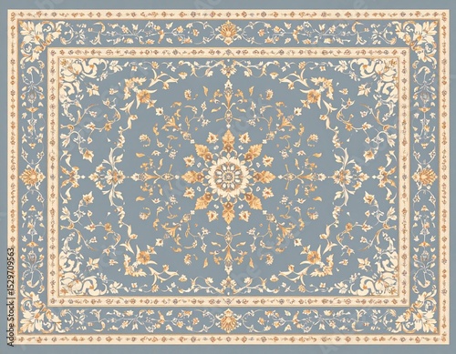 クラシックヨーロピアン絨毯の装飾模様｜Vintage Baroque European Carpet Ornament Pattern