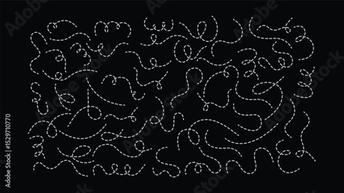abstract dotted line. Hand drawn curve dotted line vector set.