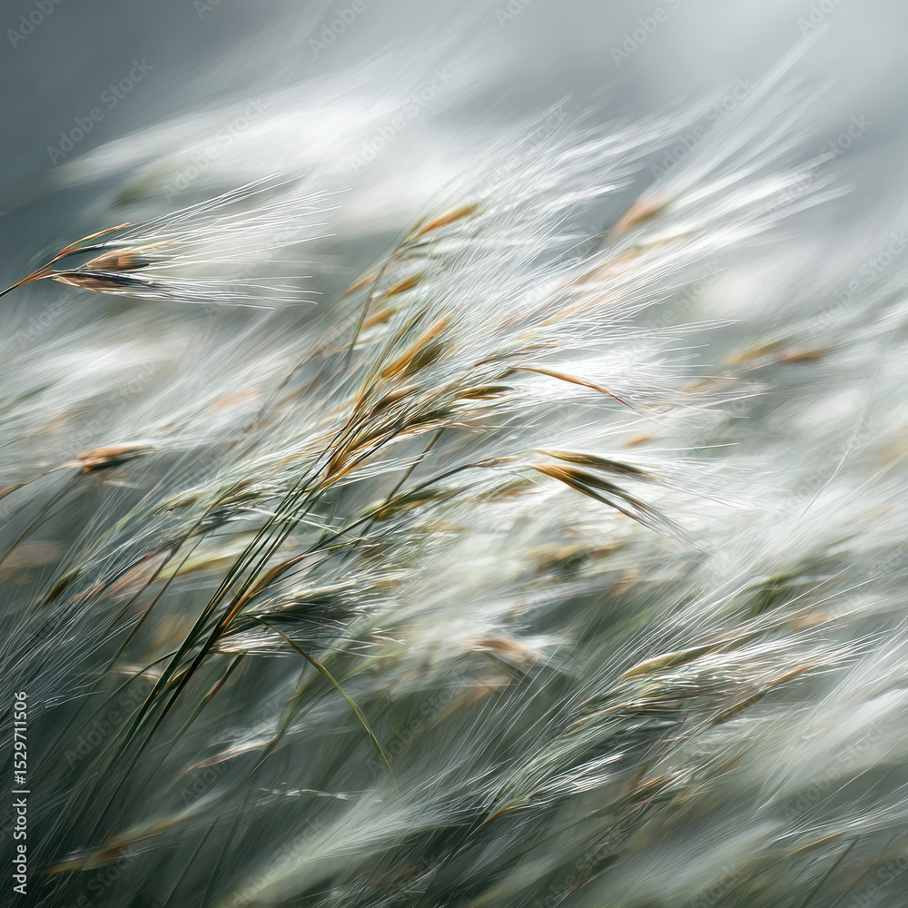 Grasses dance lightly in the wind under soft afternoon light, creating a serene and peaceful atmosphere in nature Grasses dance lightly in the wind under soft afternoon light, creating a serene and peaceful atmosphere in nature
