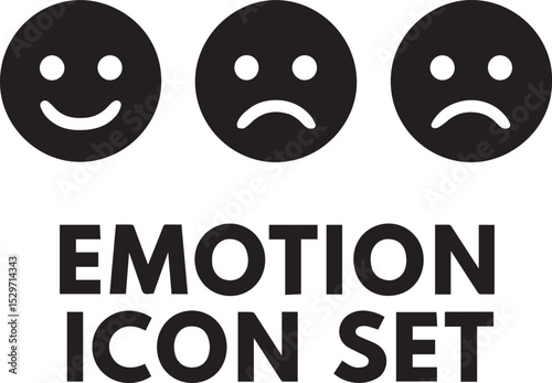 Universal Emotion Icons Happy, Sad, and Neutral Face Icon Set for Design Projects