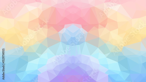 Abstract background of triangles pastel rainbow color style vector