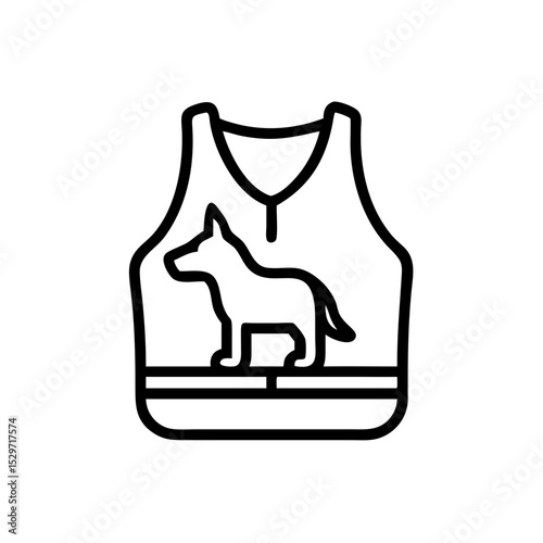 Service Animal Vest Design Featuring a Dog Silhouette for Training and Identification